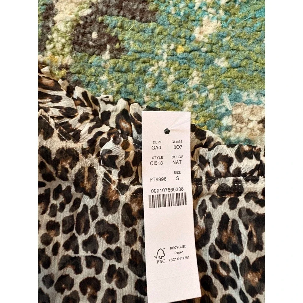 J.Crew Leopard Print Camisole Tank Top 100% Cupro NWT Size Small‎